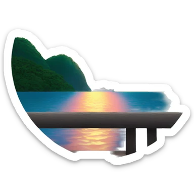 atardecer en rio sticker