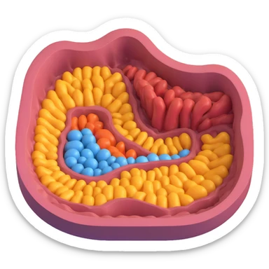 3D cross-section of a biomembrane with nearby organelles, double phospholipid bilayer, embedded proteins, cholesterol, carbohydrate chains, visible mitochondria and endoplasmic reticulum, educational and realistic style sticker