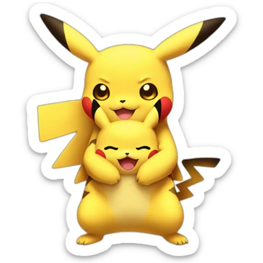 Pikachu hug Raichu sticker