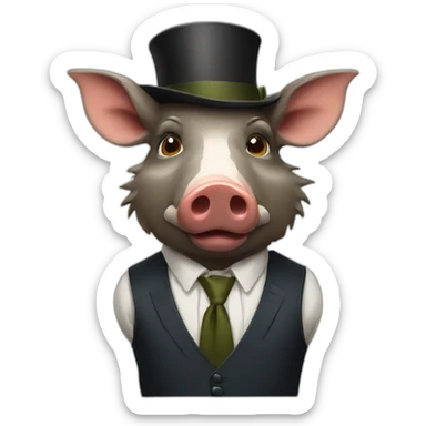 well dressed boar 2 sticker