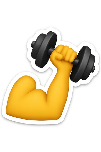 EMOJI STILE IPHONE DI UN BICIPITE CON MANUBRIO DA PALESTRA sticker