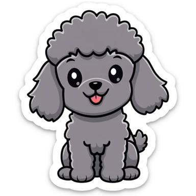 black french poodle dog sticker