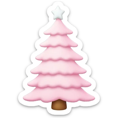 pastel pink christmas tree sticker