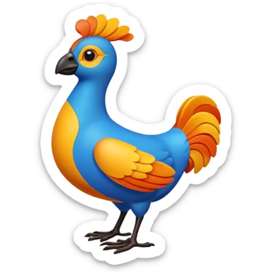 A 3D cartoon Sankofa bird with its head turned backward holding an egg in its beak, symbolizing learning from the past, vibrant colors, smooth lighting, Memoji-style rendering. sticker
