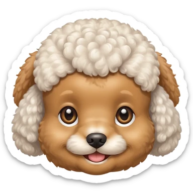 smile, baby white toy Poodle,only face  sticker
