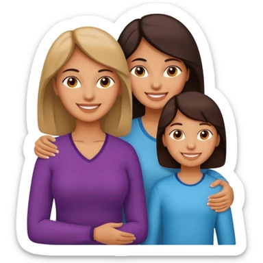 Latin mom with 3 kids. 2 girls and a boy sticker