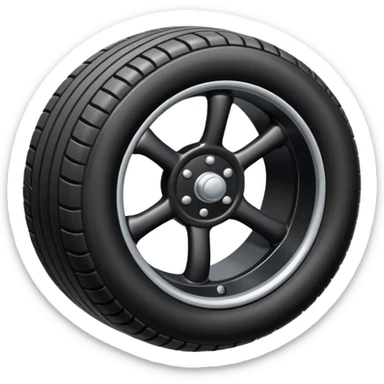 The aircraft's landing gear is one inflated, plump wheel with a strut, black in color, cartoon-style, isometric sticker