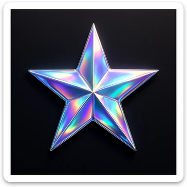 star with a holographic effect, glamorous and stylish sticker