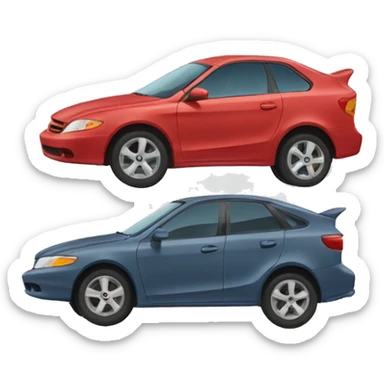 cars that crashed into each other sticker