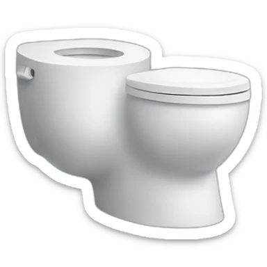 Toilet with toilet paper on top of the bowl sticker