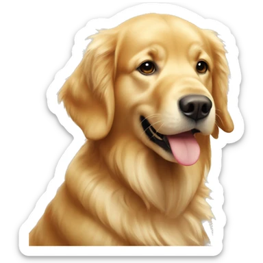 Golden retriever che ha una pallina da tennis in bocca sticker