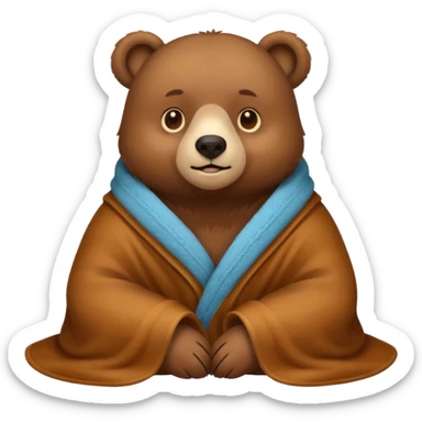 Bear cozy in blanket sticker