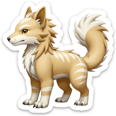 Garurumon-Ginga-Linoone-fusion-hybrid-creature (full body) sticker