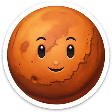 realistic mars planet emoji sticker