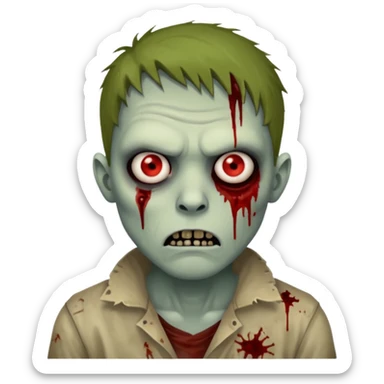 mad zombie sticker