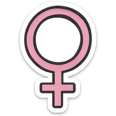 hand drawn outlined icon of a pink symbol, no fill sticker
