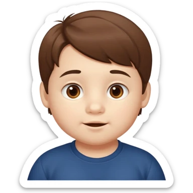 QUIERO QUE ME HAGAS A UN NIÑO DE 6 AÑOS, TIENE LA MELENITA UN POCO LARGA, LA CARITA ESTRECHA Y MOFLETES MUY BONITOS, OJOS MARRONES Y IEL CLARA, EL PELO UN PCOO MAS CLARO, LA BOCA UN POCO MAS GRANDE Y LA NARIZ UN PELIN MAS ANCHA DE ABAJO ES IN CHICO sticker