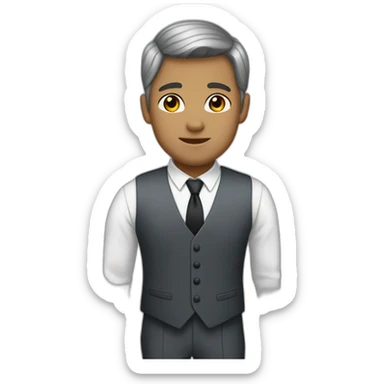 white jehovahs witmess with black gray very short hair blue bow tie sticker