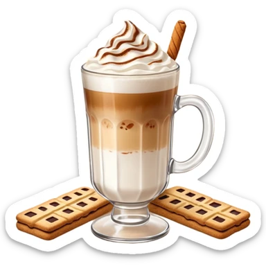 latte con cacao e biscotti  sticker