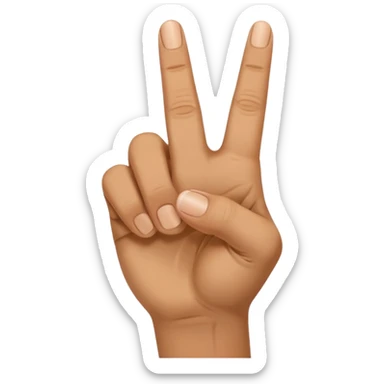 a closed hand with the index finger and middle finger pointing sticker