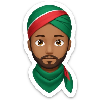 A Boy with Trimmed Beard With a Bangladesh flag Bandana sticker