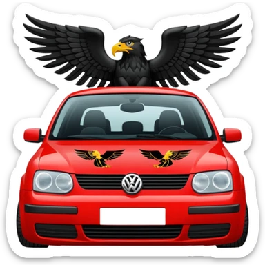 Volkswagen 2001 Jetta with Albanian eagle (the red and black flag) sticker