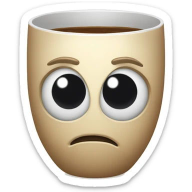 An alive cup that has really big eyes sticker