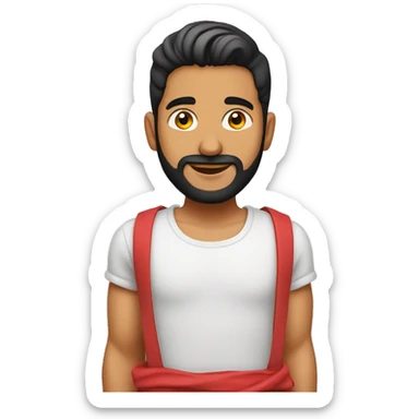 Punjabi young man, no beard, no turban, red punjabi shirt sticker