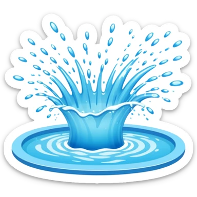 chaotic water splash from jumping into swimming pool sticker