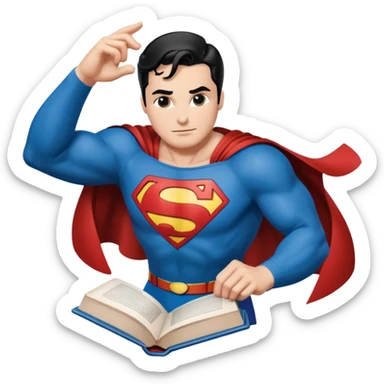 A book with Superman comics sticker