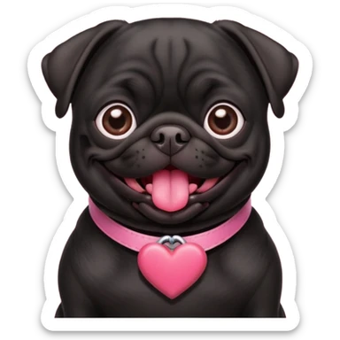 black pug valentines sticker