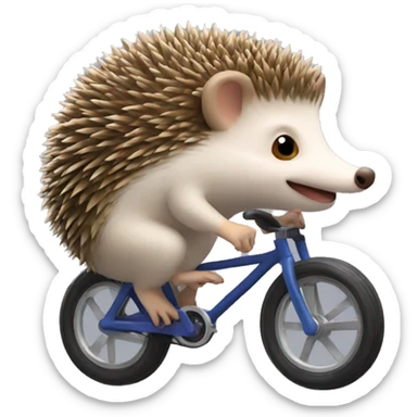 Hedgehog riding uni cycle sticker