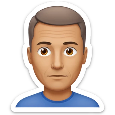 hombre, 50 años pelo poco rapado delgado sticker