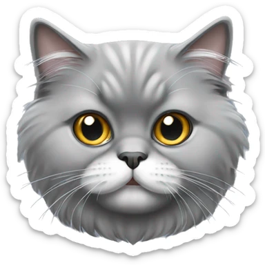 gray persian cat with white mustache sticker