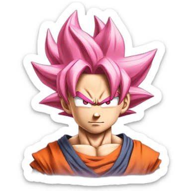 Goku en tenue nour en super sayen rosé sticker