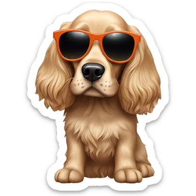 Cocker spaniel with sunglasses sticker