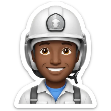 Ingeniero morocho con casco blanco sticker