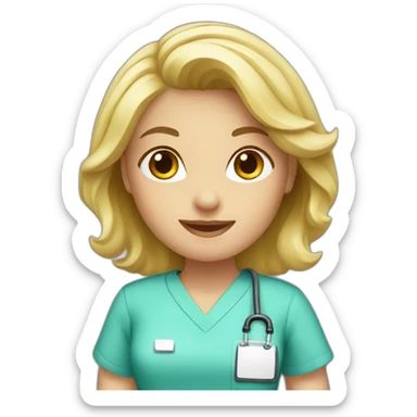 nurse blond sticker