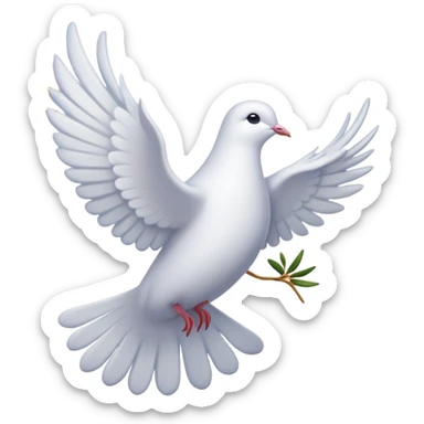 Dove of peace with olive branch and fireworks, May 9 sticker