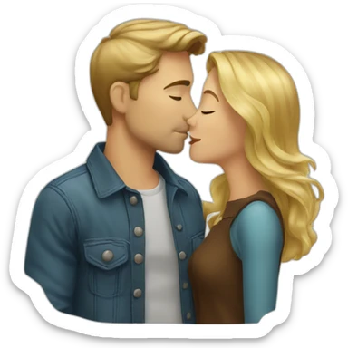 blond-hair-woman-and-brown-hair-man-kisses sticker
