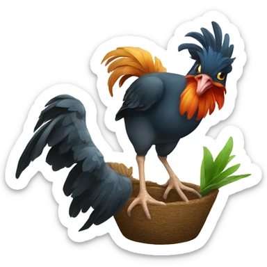 Jungle fowl with a dipper sticker