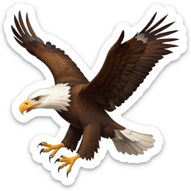 A regal flying bald eagle stealing eating bacon  sticker