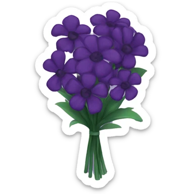 Dark purple flower bouquet sticker