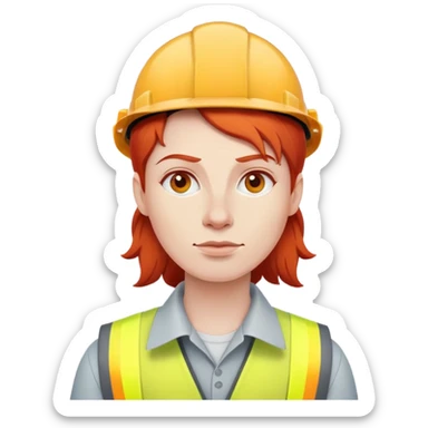 Strong red haired architect sticker
