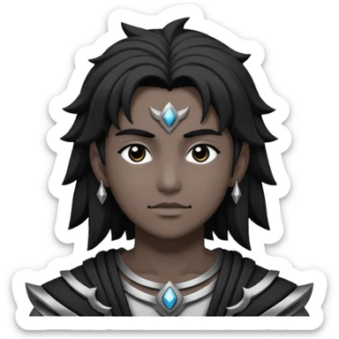 Kalashtar dnd estilo (dibujo antiguo blanco y negro) (ESTILO DARK ANIME Y QUE SE NOTE QUE ES UN Kalashtar) sticker