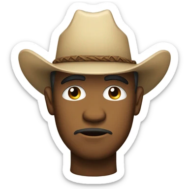 Cowboy emoji but sad sticker