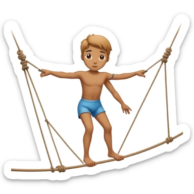 person balancing on tightrope
 sticker