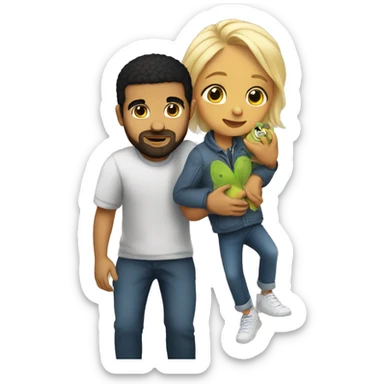 Drake holding a little kid sticker