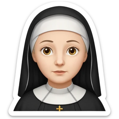 Catholic nun in traditional habit sticker