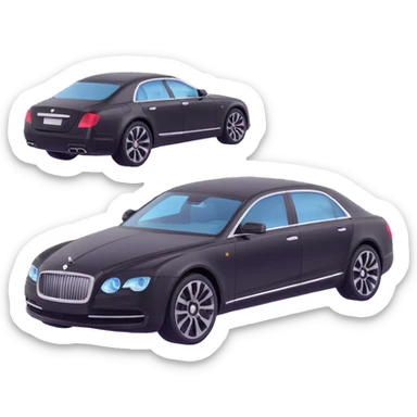 Add a transparent film next to the black luxury car, clearly separated and visible, as if ready to be applied, keep the elegant 3D style sticker